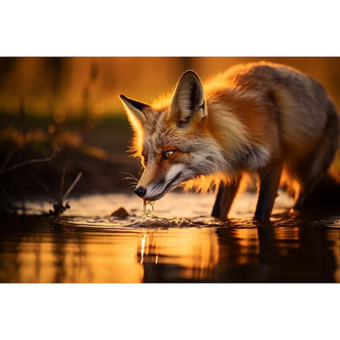 Drinking Fox Canvas